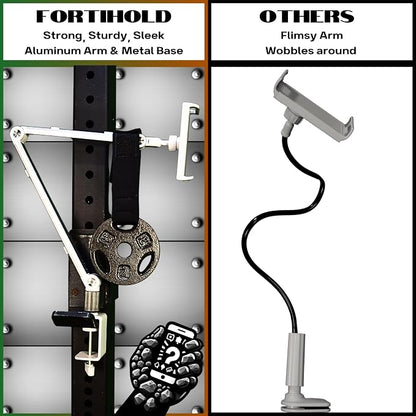 Stand for 16 Inch Portable Monitor - Heavy Duty Aluminum Mount with Infinite Angle Adjustment, Built-in Cable Management - Fits iPad Pro 12.9, Tablets, iPhone (Holds 4.7"-16" Devices)