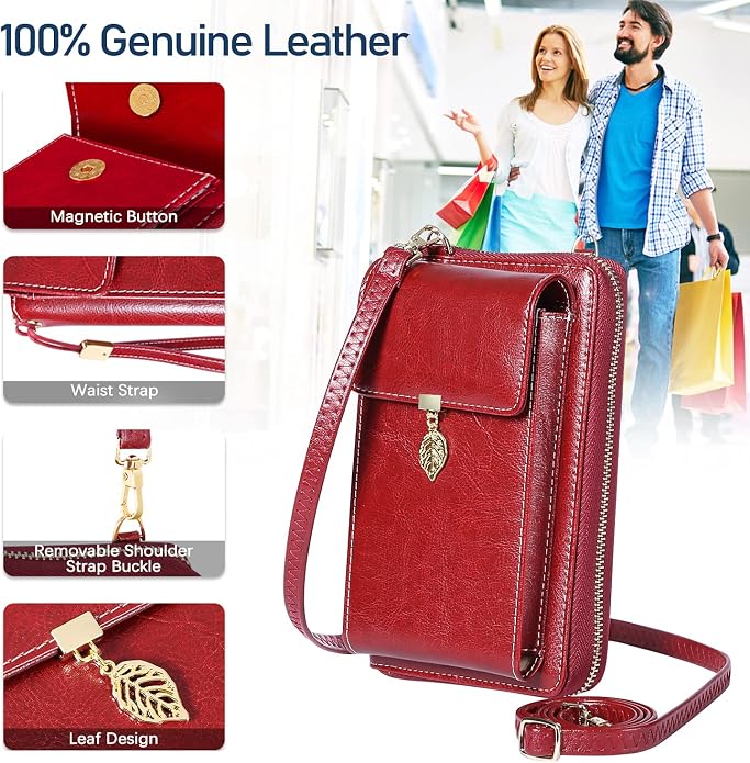 HUANLANG Small Crossbody Phone Bags for Women Leather Cell Phone Purse Wallet | Small, Cell Phone