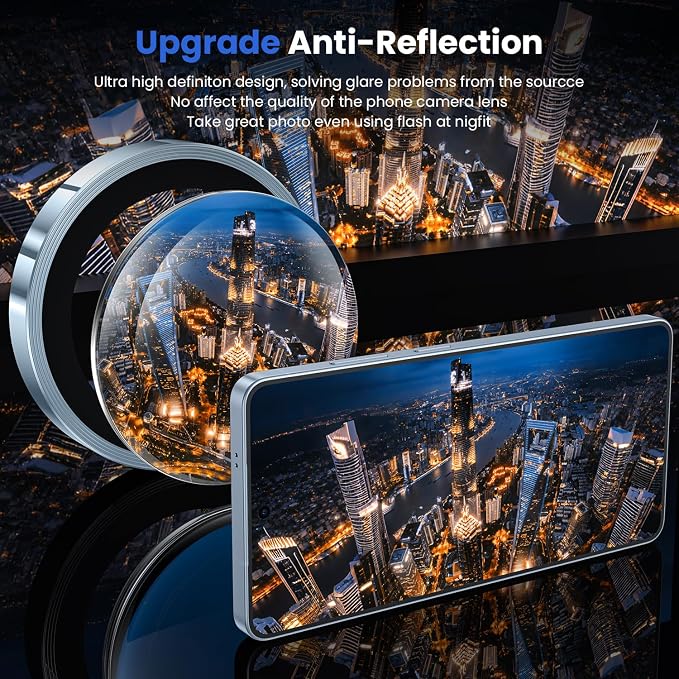 WSKEN for Samsung Galaxy S26 Ultra Camera Lens Protector - Ultra Thin Case Friendly, 9H Shatterproof Tempered Glass with Anti Scratch Metal Circle Camera Screen Protector Cover Accessories, Blue