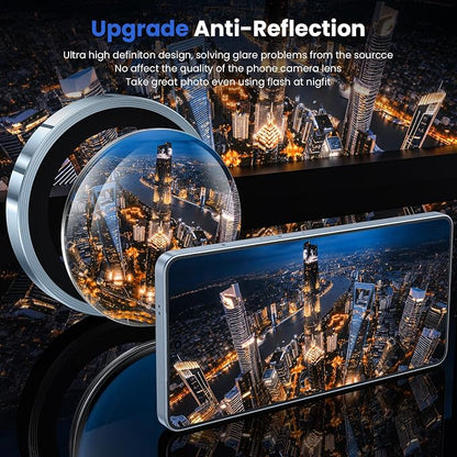 WSKEN for Samsung Galaxy S26 Ultra Camera Lens Protector - Ultra Thin Case Friendly, 9H Shatterproof Tempered Glass with Anti Scratch Metal Circle Camera Screen Protector Cover Accessories, Blue