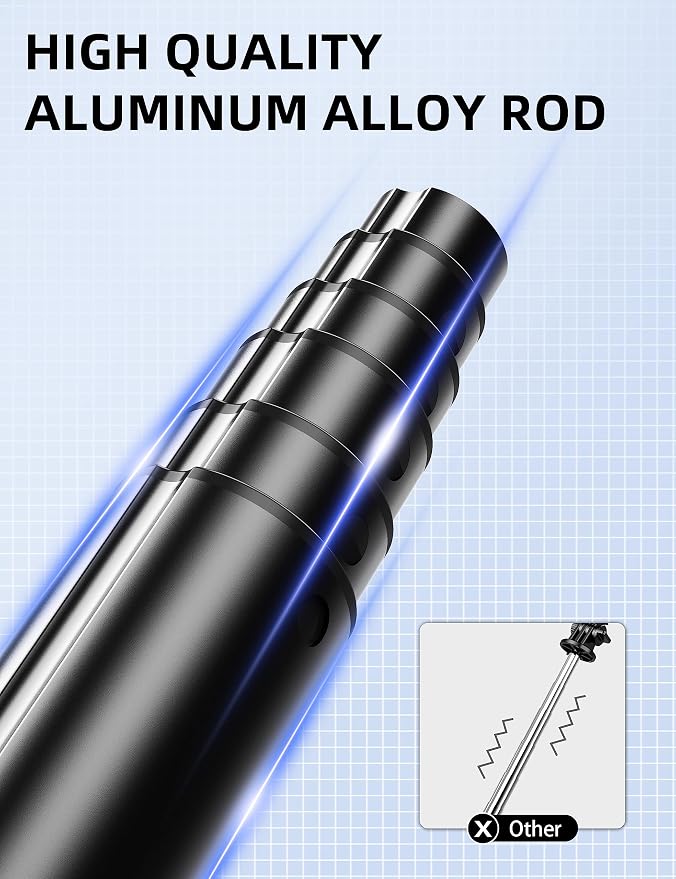 41'' Selfie Stick Tripod, Extendable Portable 4 in 1 Aluminum Phone Tripod with Wireless Remote 360° Rotation Travel Smartphone Tripods Stand Compatible with iPhone 17/16/15/14/Android (Black)