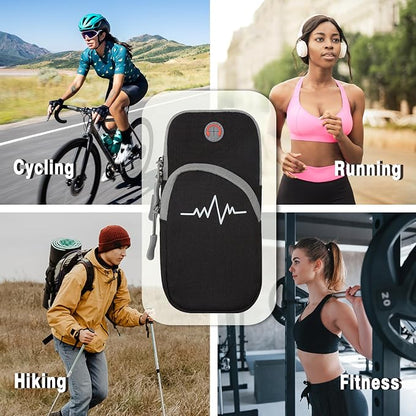 Phone Arm Bag Sweatproof Sport Phone Armband Armband Running Armbag with Adjustable Arm Strap for Fitness Running (Black)
