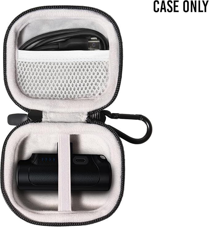GETGEAR Travel Case for Mini Portable Charger Compatible with Abnoys Portable Charger, also fits for iWalk mini portable charger (Black)