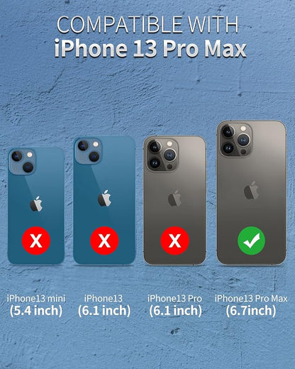 SPORTLINK iPhone 13 Pro Max Waterproof Case - Full Body Heavy Duty Protection with Screen Protector, Shockproof, 6.7" - Blue