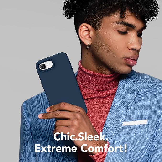 Magnetic for iPhone 17e/iPhone 16e Case, Compatible with MagSafe, [Soft Anti-Scratch Microfiber Lining] Slim Silicone Shockproof Protective Phone Case for iPhone 17e/16e 6.1", Cobalt Blue