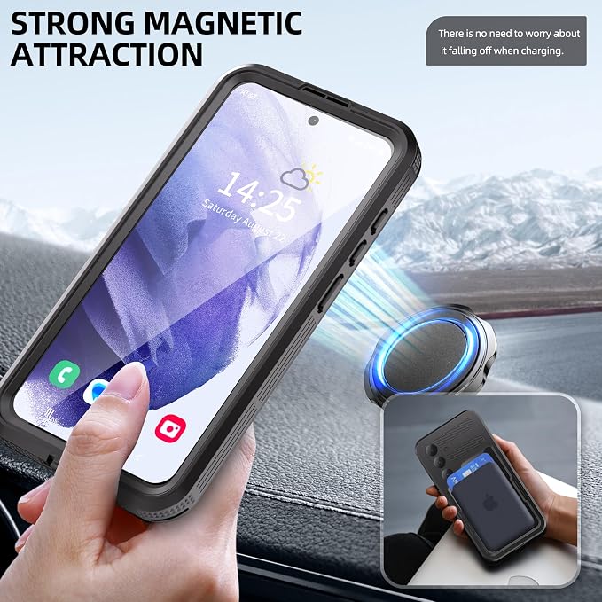 Compatible with Samsung Galaxy S25 Plus Case Waterproof, Built-in Lens & Screen Protector, Military Grade Shockproof, Full Body Rugged Case for Galaxy S25 Plus 6.7 inches (Black)
