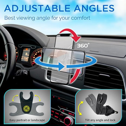 MCCHJoy 2X-Hold Magnetic Car Mount for PopSockets, Easy to Install Air Vent Mount, Adjustable and Secure, Fits All Phones All Socket Grips