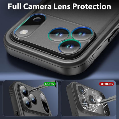 SPORTLINK for iPhone 17 Pro Waterproof Case - Built in Screen Protector Rugged Dustproof/Full Body Shockproof/Military Dropproof/Heavy Duty, Sealed Protective Cover for iPhone 17 Pro 6.3 inch Black