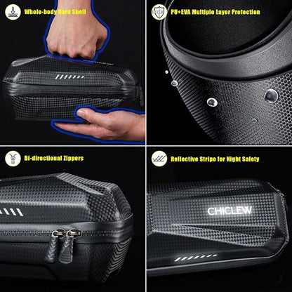 CHICLEW Portable Electric Scooter Bag, Quick Release Scooter Storage Bag with 2L/3L Large Capacity, Waterproof Front Handlebar Bag for Carrying Phone, Wallet, Tools