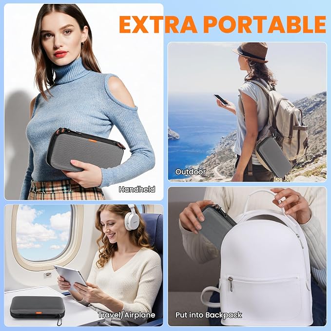 Double-Layer Electronics Organizer Travel Case, Multiple Pockets | Hard Shell Carrying Bag,Portable Tech Zipper Pouch for Charger, Phone, Power Bank, Cable, USB Flash Drive & SD Card