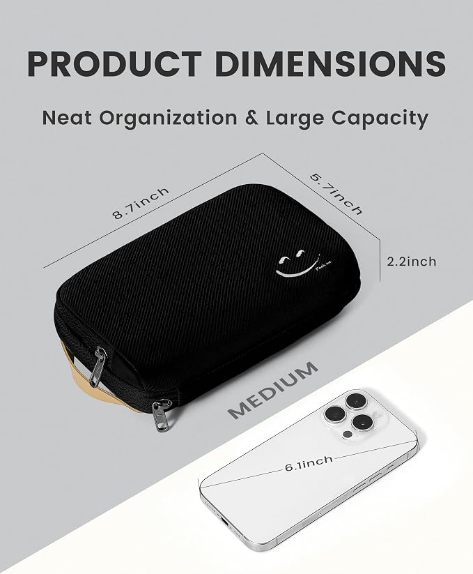Travelkin Travel Cord Organizer, Cable Organizer For Electronic Accessories | Expandable electronics organizer, charger organizer, travel case, Large Capacity tech pouch for Card,Usbs, travel essentials