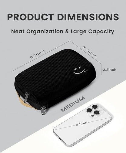 Travelkin Travel Cord Organizer, Cable Organizer For Electronic Accessories | Expandable electronics organizer, charger organizer, travel case, Large Capacity tech pouch for Card,Usbs, travel essentials