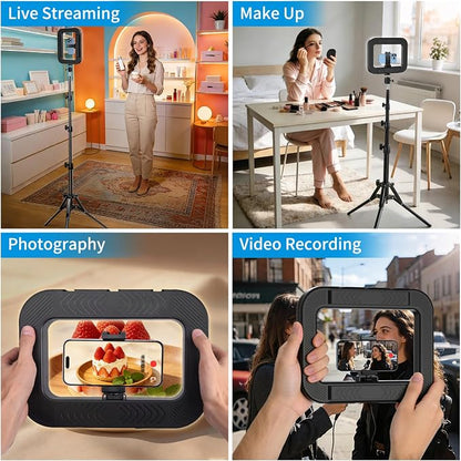 yAyusi Selfie Ring Light Tripod for iPhone, 73" Extendable Selfie Stick Phone Tripod with Light for Cell Phone, Dimmable Tripods Ring Light with Phone Holder and Stand for Video Recording/Live Stream