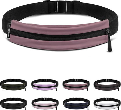 Fitgriff® Running Belt V2 for Men & Women - Slim Fanny Pack, Phone Holder for Jogging, (Fits All Cell Phones) - Money Belt, Runners Waist Pouch (Dusty Rose, One Size (Waist 24.4 – 43.3 inches))