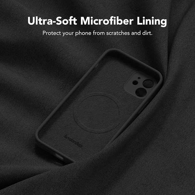 Magnetic for iPhone 12 Case, Compatible with MagSafe, [Full Camera Protection][Screen Protector] Silicone Shockproof Protective Phone Case for iPhone 12 6.1", Black