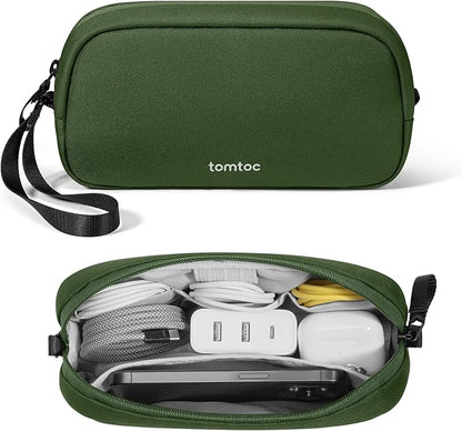 tomtoc Electronics Organizer Travel Case, Water Resistant Travel Bag Cable Organizer for Essentials, Tech Pouch Accessories Carry Storage for Cord, Phone, Cables, Airpods, USB Flash Drive, Daily Items | Water Resistant Tech Pouch Accessories Travel Bag...