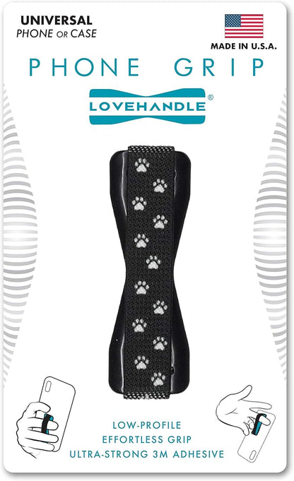 LOVEHANDLE Universal Phone Grip for Smartphones & Mini Tablets - Phone Holder for Hand - Wireless Charging Compatible - Made in The USA - Paws