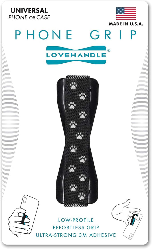 LOVEHANDLE Universal Phone Grip for Smartphones & Mini Tablets - Phone Holder for Hand - Wireless Charging Compatible - Made in The USA - Paws