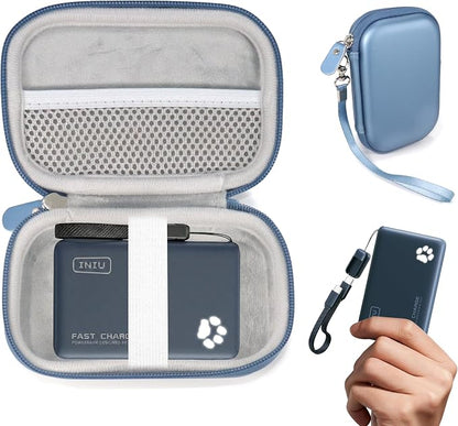CaseSack Case for INIU P41 10000mAh 45W PD Portable Charger – Hard EVA Travel Carrying Case for INIU Power Bank & Cables, Shockproof Storage Bag (Blue)