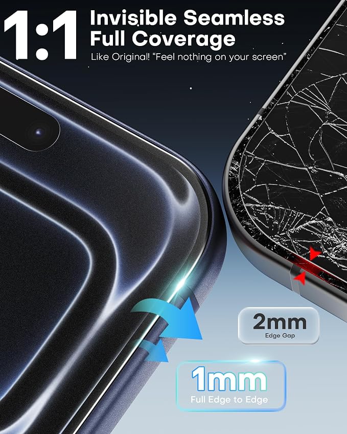 OMOTON 2+2 Pack Matte Screen Protector for iPhone 17 Pro 6.3 Inch 2025, Matte Layer Film with Camera Lens Protector, Tempered Glass with Easy Installation Tool, Anti-glare, Smooth Touch, Feel as Silk