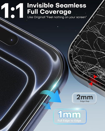 OMOTON 2+2 Pack Matte Screen Protector for iPhone 17 Pro 6.3 Inch 2025, Matte Layer Film with Camera Lens Protector, Tempered Glass with Easy Installation Tool, Anti-glare, Smooth Touch, Feel as Silk