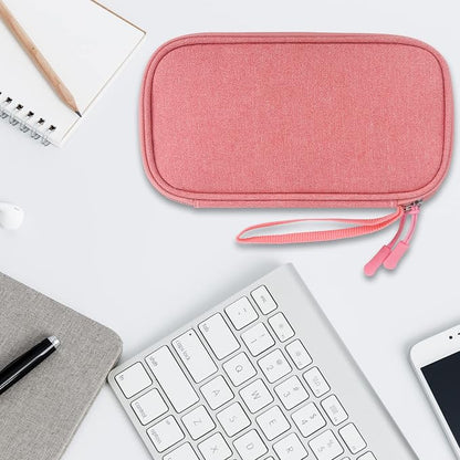 Lacdo Electronic Organizer, Travel Cable Organizer Bag Pouch Tech Electronic Accessories Carry Case Portable Double Layers Charger Case for Cable, Cords, Charger, Phone, Power Bank, Earphone, Pink