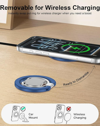 Magnetic Phone Holder 2-in-1 Foldable Gym Grip for iPhone 17e 17 Pro Max 16e 16 Plus 15 14 Galaxy S26 S25 Edge S24 Ultra Z Flip7 Two-Sided Magsafe Pop-Style Phone Stand for Mag Car Mount & Phone Case