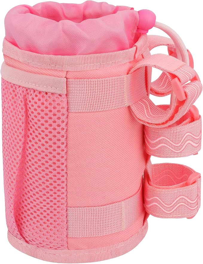 Bike Cup Holder, Water Bottle Holder Handlebar for Bike with Mesh Pockets, Universal Fabric Bicycle Water Bottle Drink Cup Cage for Cruiser Bikes, Scooter, Mountain MTB, Stroller, Wheelchair, Boat