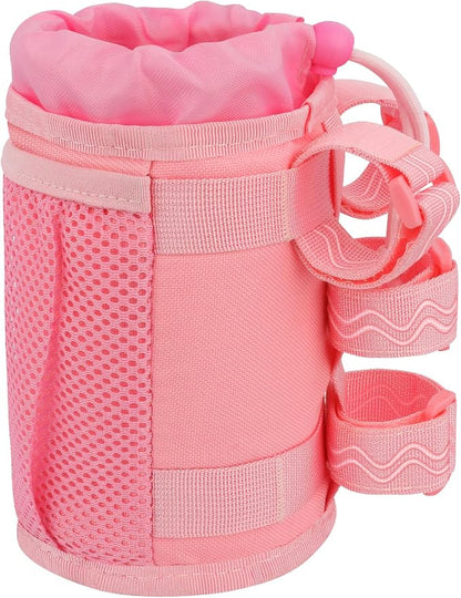 Bike Cup Holder, Water Bottle Holder Handlebar for Bike with Mesh Pockets, Universal Fabric Bicycle Water Bottle Drink Cup Cage for Cruiser Bikes, Scooter, Mountain MTB, Stroller, Wheelchair, Boat