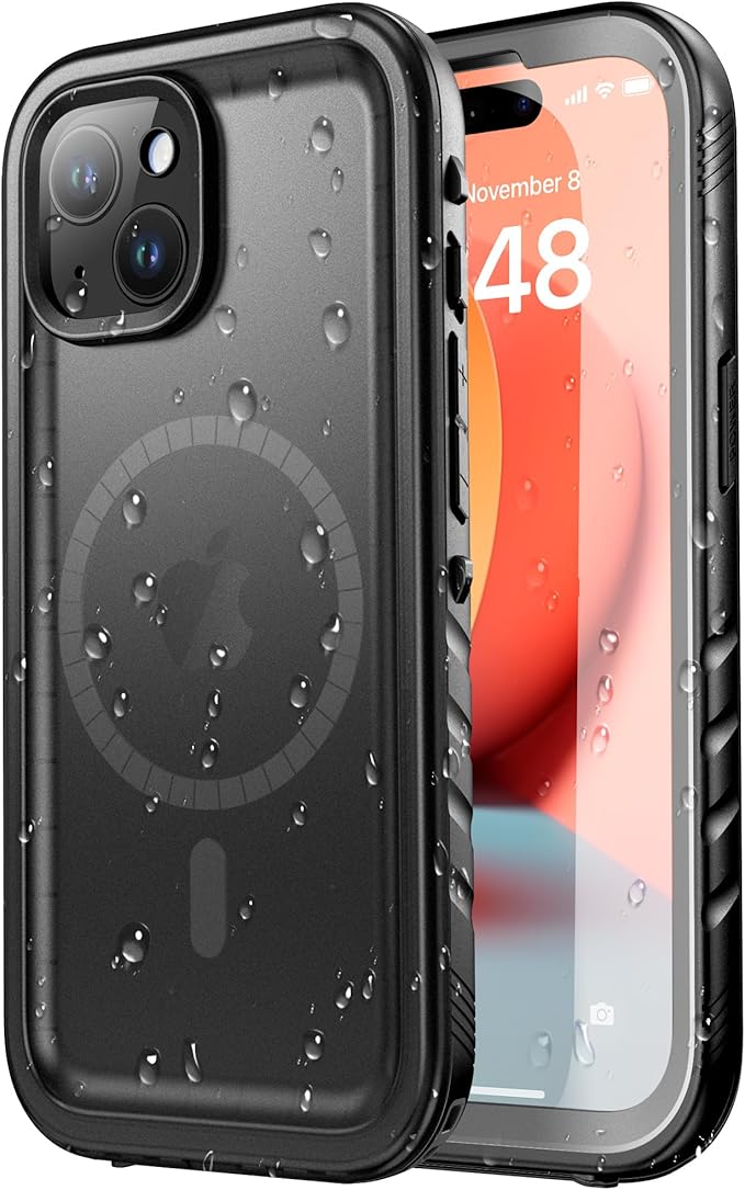 SPORTLINK for iPhone 15 Plus Case - IP68 Waterproof Military Protective Full Body Heavy Duty Shockproof 360 Sealed Dustproof with Camera Screen Protector Cover for i Phone 15 Plus 6.7" Mag/Black