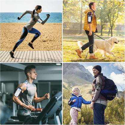 Cikyner Running Armband, 360° Rotatable & Detachable Phone Holder for Sports with Earphone/Cash Pocket, Fits 4.5-7" Smartphones for Gym, Jogging, Hiking