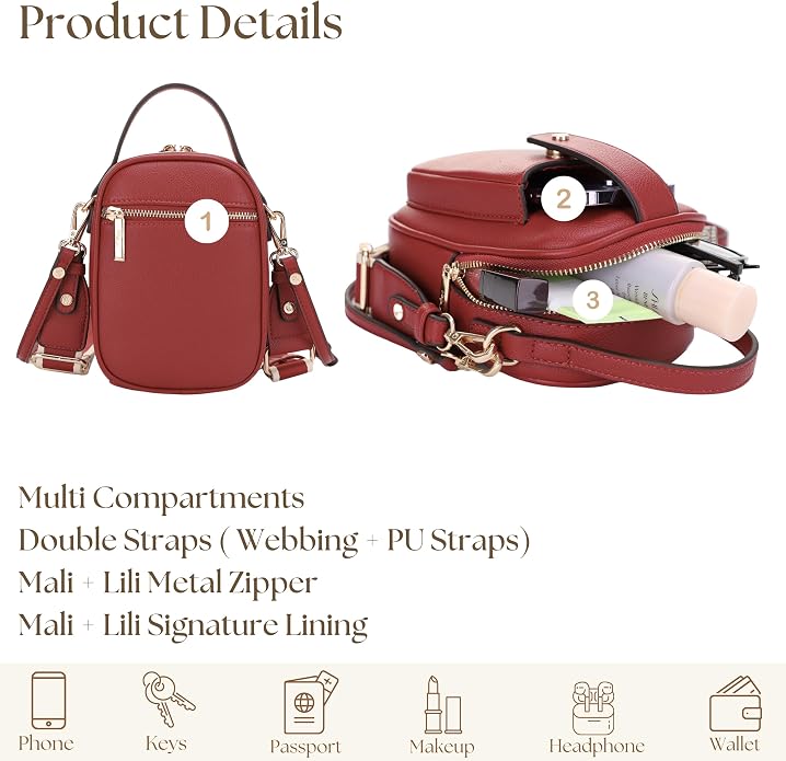 Mali+Lili Gail Vegan Leather Multi Compartment Crossbody Bag