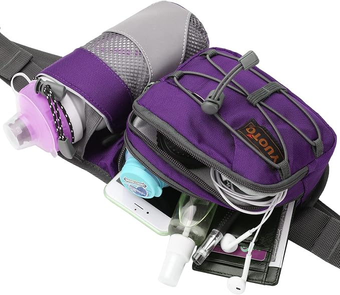 Waist Pack with Water Bottle Holder for Running Walking Hiking Fanny Pack Hydration Belt