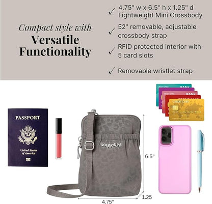 Baggallini Bryant Pouch Small Crossbody Bag for Women - Phone Purse with Crossbody Strap - Lightweight Crossbody Pouch