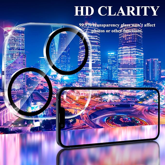 YWXTW [5 Pack Designed for iPhone 14 Camera Lens Protector, for iPhone 14 Plus Camera Lens Protector, Night Shooting Mode, Anti Scratch HD Clear 9H Hardness Tempered Glass