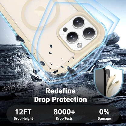 jaroco Magnetic for iPhone 13 Pro Max Case, [Compatible with MagSafe][Military Grade Drop Protection][Heavy Duty Protection][Non-Slip][Shockproof] 2-Layer Durable Bumper Phone Case 6.7''-Antique White