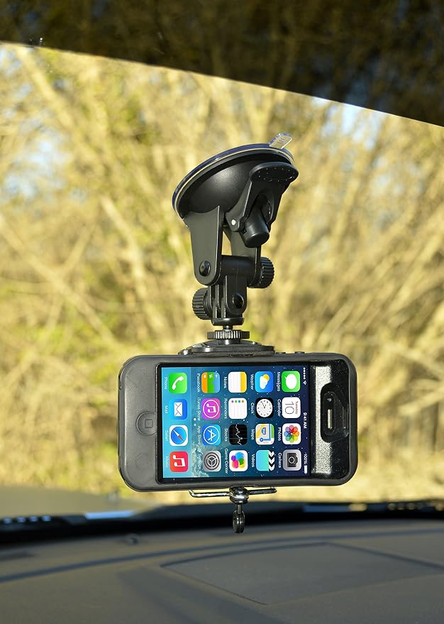 DaVoice Car Phone Mount - Windshield Compatible Cell Phone Holder for iPhone XS/XR/8/7/6S/6 Plus SE, Samsung Galaxy S9/S8/Note 8/S7/S6/S5, Google Pixel XL