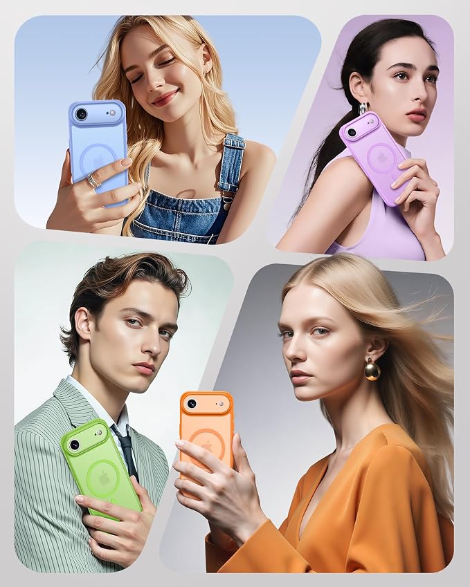 TOCOL for iPhone Air Case, Compatible with Magsafe Charger, Full Camera Protection, Drop Protection, Translucent Matte Phone Case for iPhone 17 Air 6.5 inch (Light Purple)