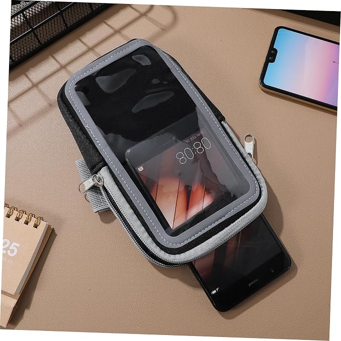 NUOBESTY Sports Mobile Phone Arm Bag Lightweight Waterproof Running Armband with Key Card Storage for Outdoor Exercise and Gym Use