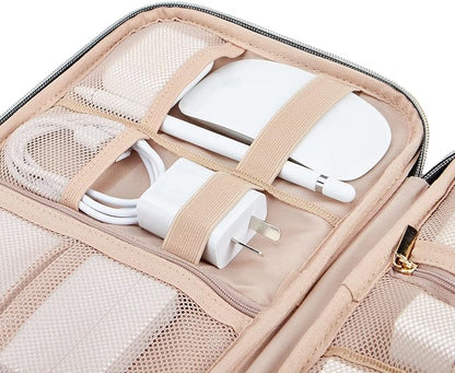 NISHEL Travel Cord Organizer, Electronic Cable Accessories Storage Bag | Bag for chargers, cables, phones, hard drives, USB devices and SD cards, ideal for travel and daily use, Aegean-Blue