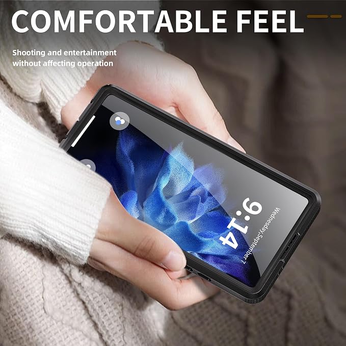 Guppy for Galaxy S25 Ultra Magnetic Waterproof Case, Built-in Screen Protector [IP68 Waterproof][14FT Military Drop proof]360° Full Body Protection Dustproof Shockproof Heavy Duty Rugged Case, Black
