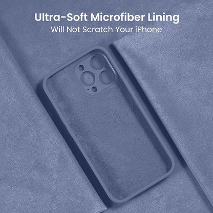 FireNova Designed for iPhone 15 Pro Max Case, Silicone Upgraded [Camera Protection] Phone Case, Soft Anti-Scratch Microfiber Lining Inside, 6.7 inch, Lavender Gray