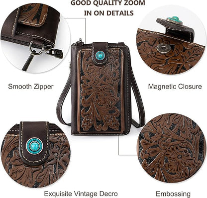 Montana West Small Crossbody Bags for Women Western Handbag with Cash Slots