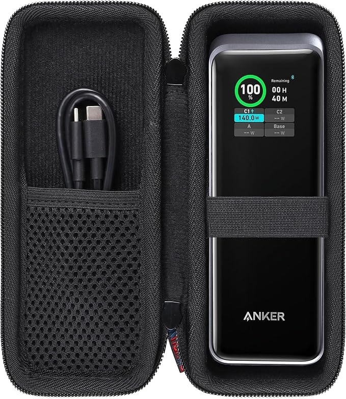 khanka for Anker Prime Power Bank 27650mAh 250W/Anker Zolo A1695 Power Bank 25K 165W Traveling Case,Case Only (Black).