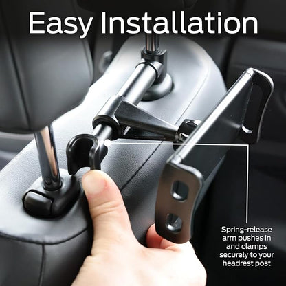 Monster Tablet Mount for Car Headrest, Adjustable Car Tablet Holder for Back Seat Kids, Fits All Tablets up to 7.87” Inches (4”-12” + Sized Tablets), for iPad Pro, Mini, Air, Fire, Galaxy, and More