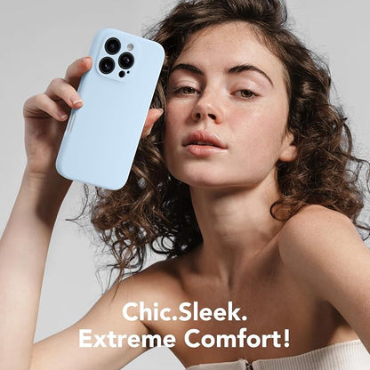 Magnetic for iPhone 16 Pro Max Case, Compatible with MagSafe, [Full Camera Protection][Screen Protector] Silicone Shockproof Protective Phone Case for iPhone 16 Pro Max 6.9", Light Blue