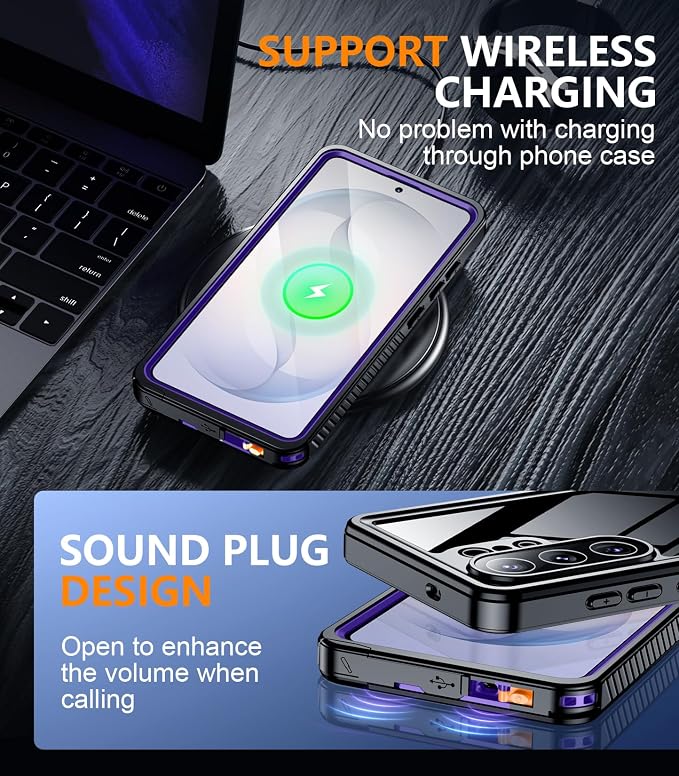 Temdan Designed for Samsung Galaxy S26 Ultra Case Waterproof, Built-in Lens & Screen Protector Military Grade Shockproof Dropproof IP68 Underwater Full Body Phone Case for Galaxy S26 Ultra 6.9"-Purple