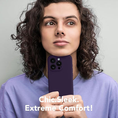 Magnetic for iPhone 13 Pro Case, [Full Camera Protection][Screen Protector] Silicone Shockproof Protective Phone Case for iPhone 13 Pro 6.1", Deep Purple