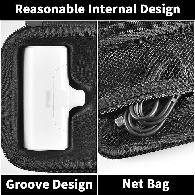 casmilee Portable Charger Power Bank Case for 2PCS Swyop/for Feob/for Charmast/for JEJILL/for LanLuk/for VEGER/for iWALK/for Taegila/for Kuulaa and More Small Charging Battery Pack - Bag Only (Black)