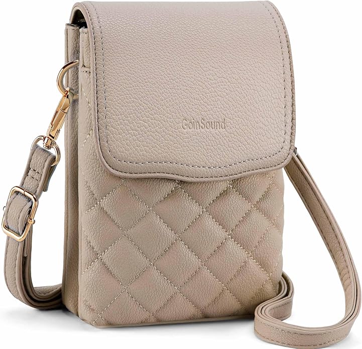 RFID Small Crossbody Purses for Women Quilted Cell Phone Purse with RFID Blocking Credit Card Slots